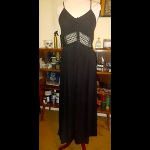 Black sheer button down maxi dress